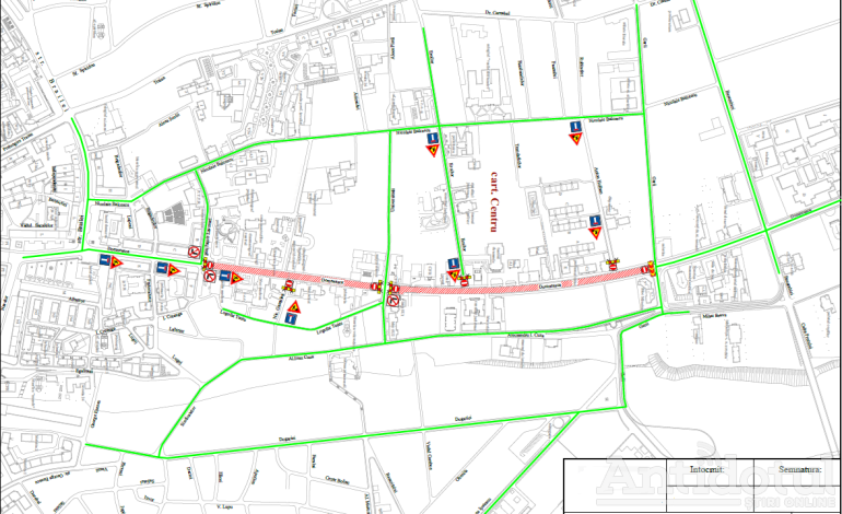 Un sector de pe strada Domnească va fi închis toată luna noiembrie