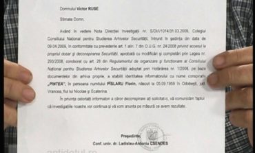 Documentul care atestă turnătoria lui Pîslaru